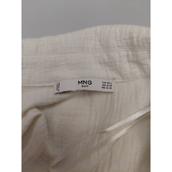 MANGO MNG Suit Women's Off-White Cropped Textured Jacket Size S/M - Picture 6 of 14